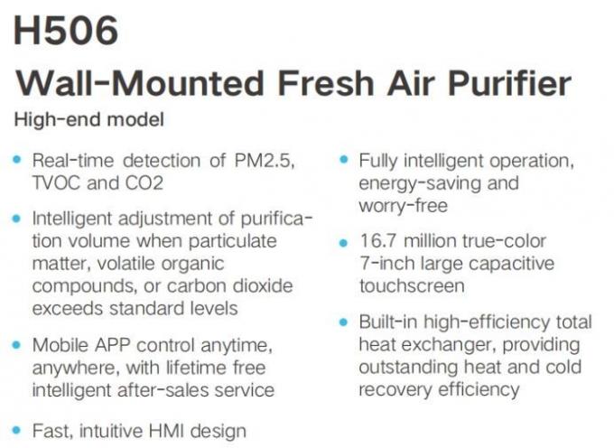 53dB Air Filtered Ventilation System 150m3/H 130m3/H Exhaust Air Vent ...